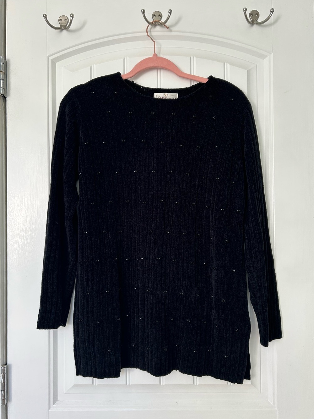 Vintage Black Beaded Sweater